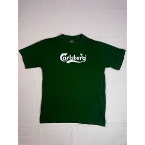 Carlsberg Beer Graphic T-Shirt Green Short Sleeve Probably The Best Beer Small